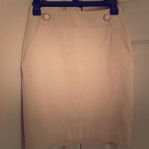 Cream pencil skirt